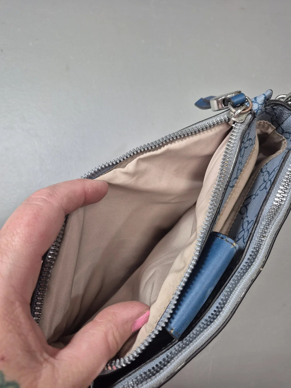 Nine West Colby Blue Patterned Crossbody Bag